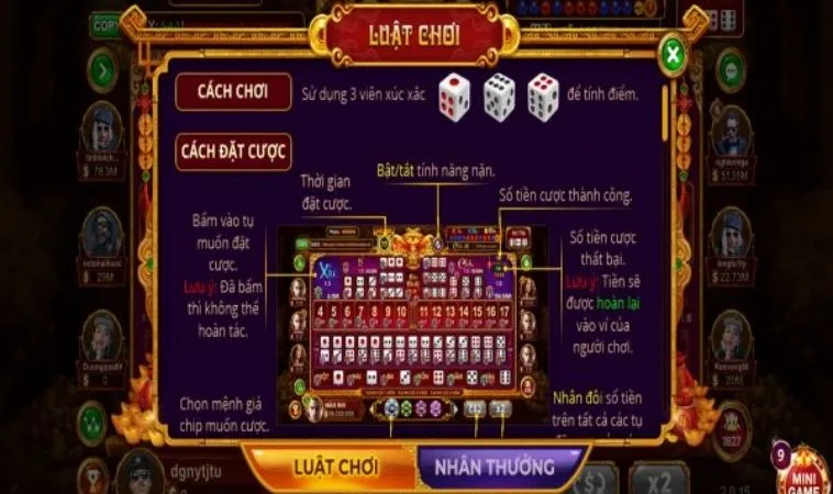 Tham Gia Tài Xỉu 123B: Bí Quyết Thắng Lớn Chờ Bạn Khám Phá Ngay Hôm Nay 2 Luật chơi Tài Xỉu 123B hiến thị rõ ràng
